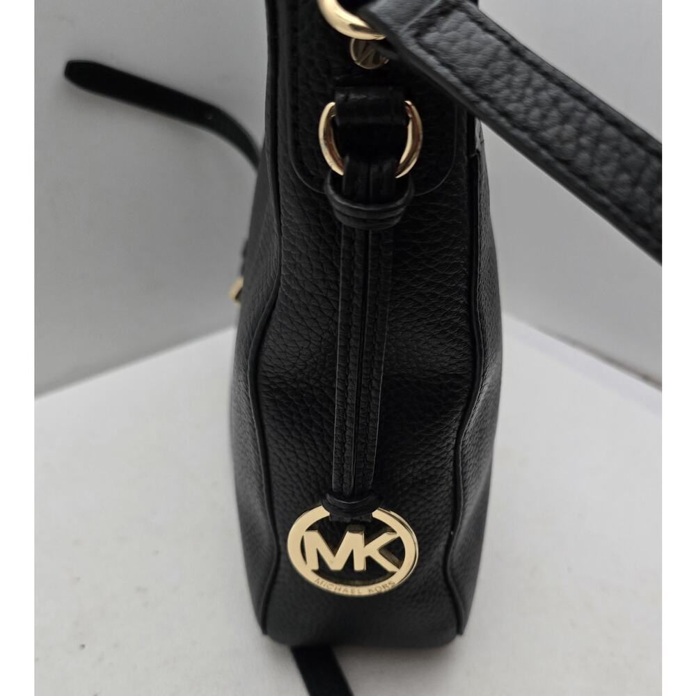 Michael Kors Jet Set Messenger Bag Black Leather Crossbody - Picture 4 of 13